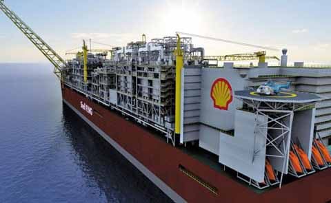 다국적 석유 회사 쉘(Shell)의 FLNG(Floating LNG·뷰유식 액화천연가스 생산·저장·하역 설비) 조감도.