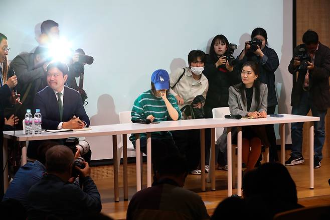 민희진 어도어 대표의 기자회견. 이준헌 기자