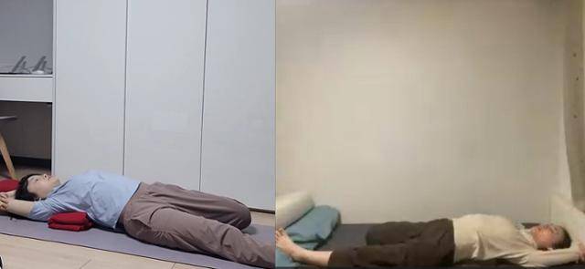 기자(왼쪽)가 지난달 8일 화상으로 최세령 강사에게 트라우마치유요가(TCTSY) 수업을 받고 있다. 손성원 기자