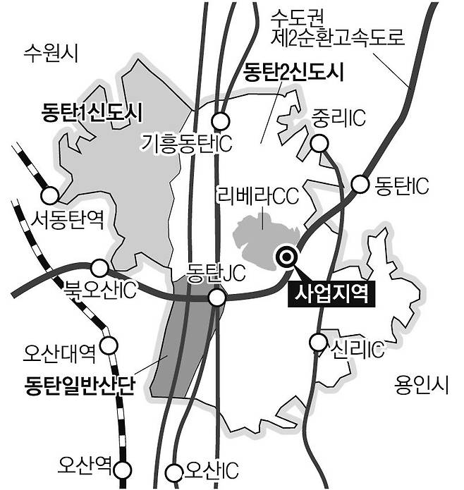 동탄2 헬스케어리츠 시범단지 위치도