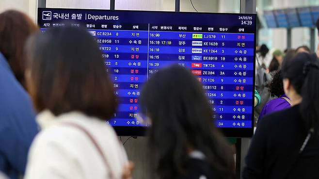 어린이날 제주공항 결항 속출