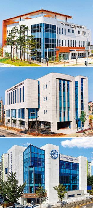 예산 하나님의 교회, 청주성화 하나님의 교회, 양주고암 하나님의 교회(위 부터).