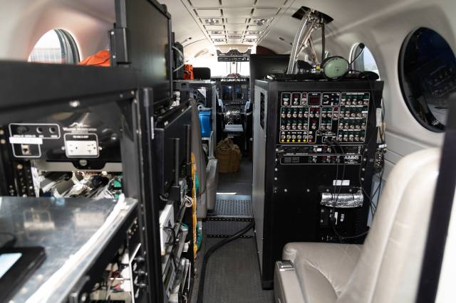 3일 강원 양양국제공항에 세워진 제1호 기상항공기 '나라호'의 내부 모습.기상청 제공