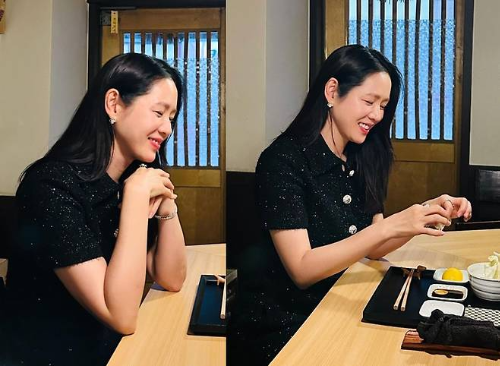 배우 손예진이 7일 자신의 인스타그램에 “좋은 사람들과 좋은 음식”이라는 글과 함께 여러 장의 사진을 올리면서 주목을 받고 있다. 사진=손예진 SNS