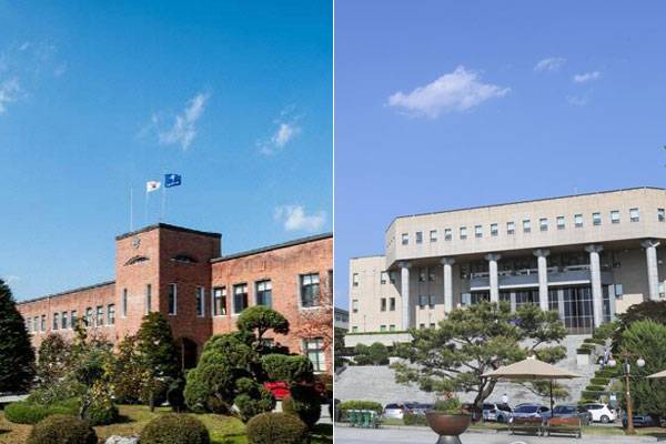 ▲&nbsp;춘천교대(사진 왼쪽)와 강원대(사진 오른쪽)