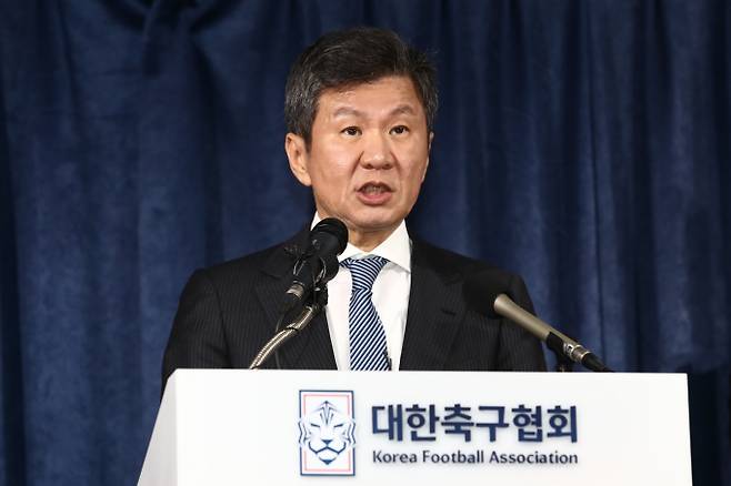 한국축구지도자협회가 정몽규 대한축구협회 회장(사진)의 사퇴를 촉구했다. /사진= 뉴스1