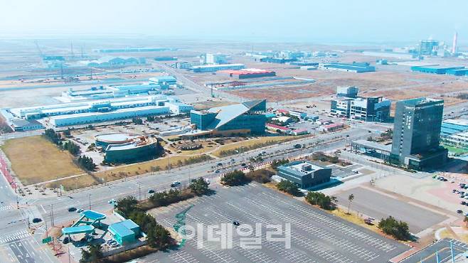 하늘에서 바라본 새만금 국가산단1공구. (사진=새만금개발청)