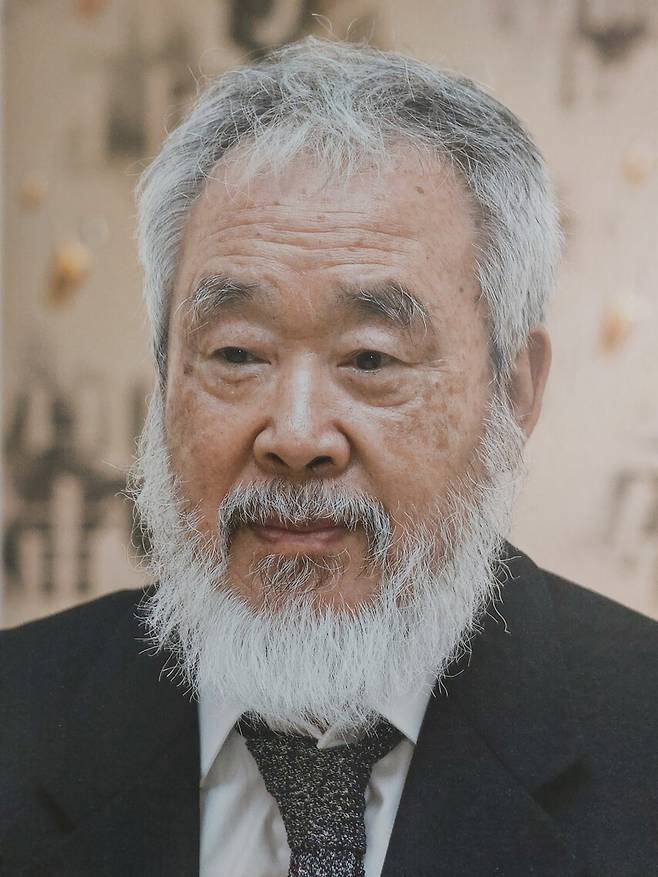 갤러리현대 전시장에 나온 김창열 작가의 생전 사진. 지난 2010년 촬영했다. 갤러리현대 제공