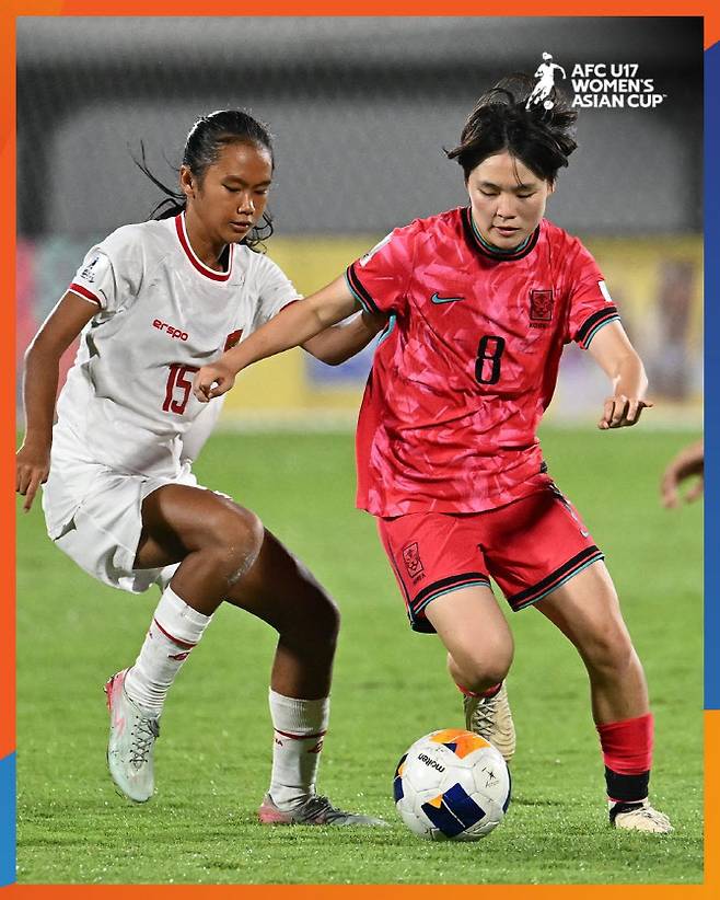 한국 U-17 여자 대표팀이 인도네시아를 대파했다. 사진=AFC