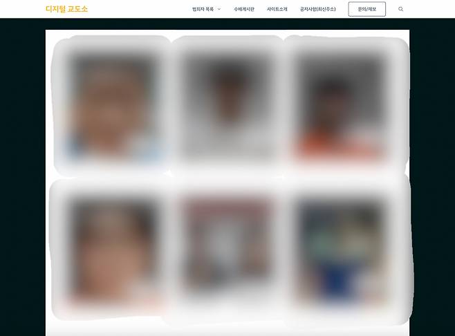 The photos and personal information of convicted criminals and those suspected of having committed crimes are posted on Digital Prison. (Digital Prison’s website)