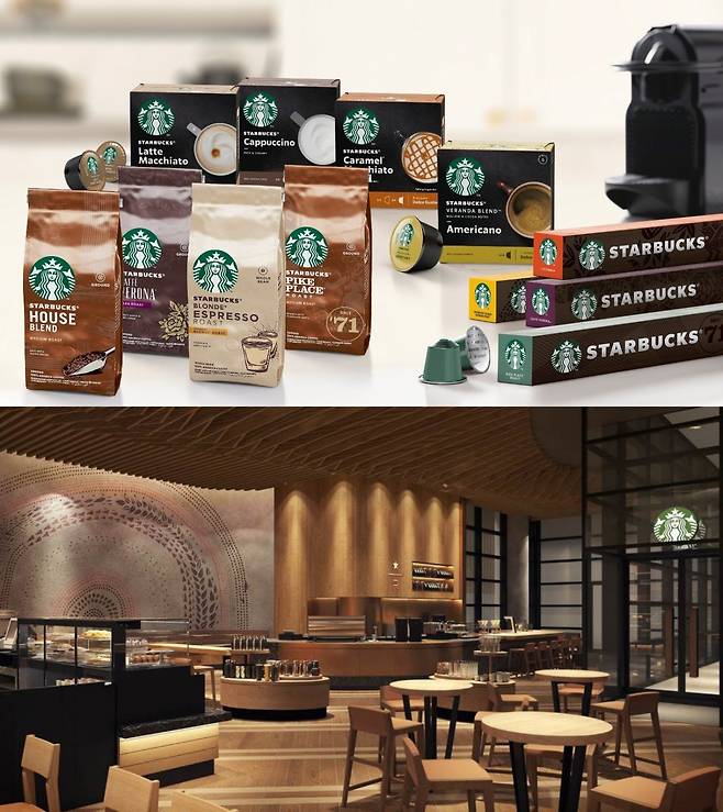 국내에서 매장 운영은 매장 판권을 가진 신세계그룹이 담당하지만 캡슐 커피는 네슬레코리아가 운영한다. [각 사 제공]