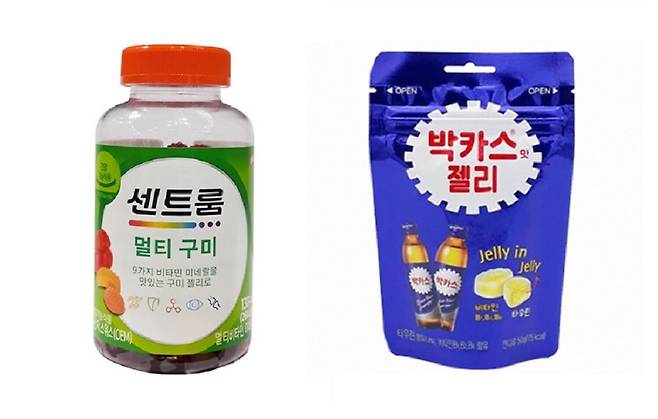 소비자들은 물 없이도 복용이 가능하다는 편리성과 맛에 주목하며 젤리형 건강기능식품을 많이 찾는다. 이러한 경향은 건강기능식품뿐만 아니라 일반 식품에서도 나타난다. 사진은 헤일리온 코리아의 센트룸 멀티 구미(왼쪽)와 동아제약의 박카스 젤리(오른쪽)/사진=헤일리온 코리아, 동아제약 제공