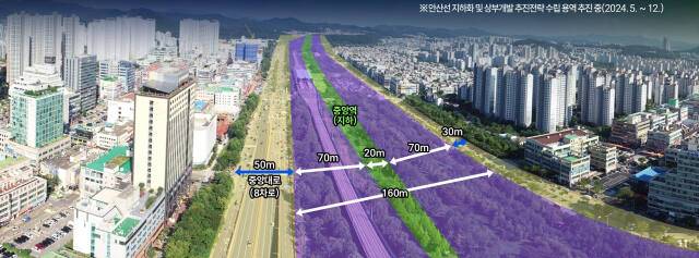 안산시가 지하화를 추진하는 수도권 전철 4호선 안산 구간. 안산시 제공