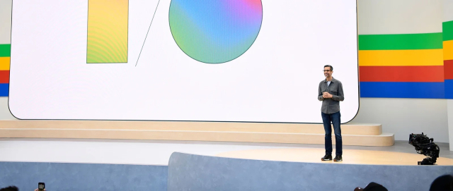 14일(현지 시간) 순다 피차이 구글 CEO가 미 캘리포니아 마운틴뷰에서 열린 구글 I/O 2024에서 기조연설하고 있다. 사진제공=구글