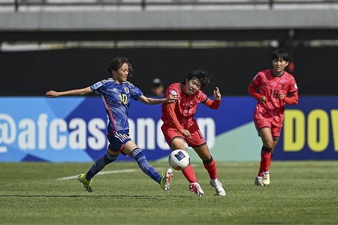 [서울=뉴시스]여자축구 U-17 아시안컵 4강서 일본에 완패. (사진=대한축구협회 제공)
