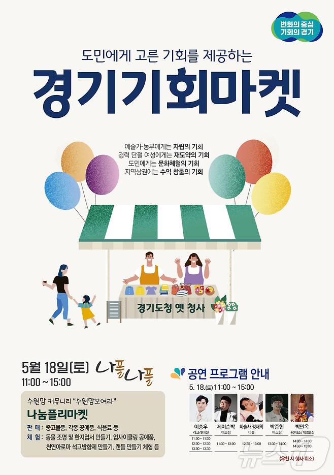 '수원맘 모여라' 카페와 함께 하는 경기기회마켓 포스터(경기도 제공)
