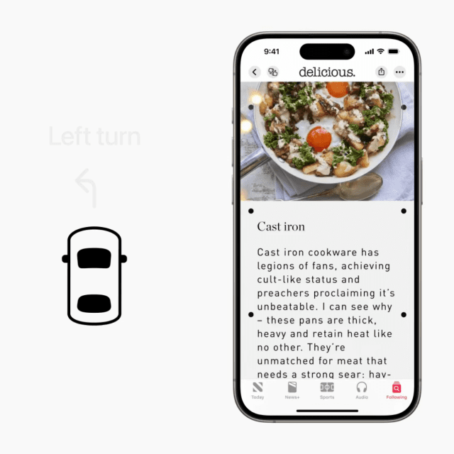 차량 모션 큐 기능 (사진=애플)