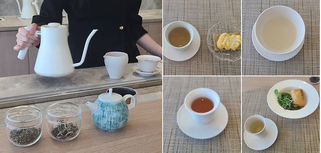 지난 16일 서울 마포구에 위치한 한 찻집에서 차(茶) 오마카세를 선보이고 있다. /민영빈 기자