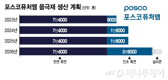 포스코퓨처엠 음극재 생산 계획/그래픽=이지혜