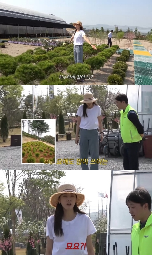 한혜진이 나무 쇼핑을 하러 간 모습을 공개했다. 사진=유튜브 채널 ‘한혜진’ 캡처