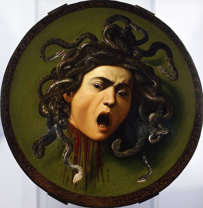 카라바조, '메두사', 1597~1598, 60x55cm, 우피치 미술관
