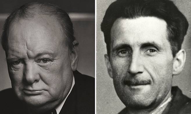 나치에서 유럽을 구한 처칠(왼쪽), 현대영국문학에 큰 족적을 남긴 조지 오웰. 세계일보 자료사진