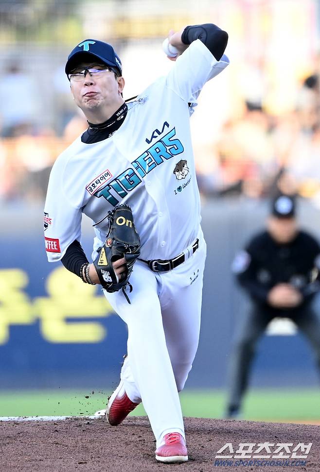 14일 광주KIA챔피언스필드에서 열린 두산과 KIA의 경기, KIA 선발투수 양현종이 역투하고 있다. 광주=허상욱 기자wook@sportschosun.com/2024.05.14/