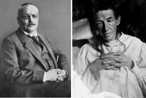 알츠하이머 박사(1864-1915, 왼쪽)와 그의 첫 환자인 어거스트 데터의 모습 <사진=위키피디아>
