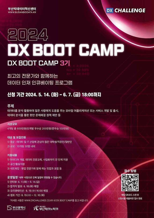 DX 부트캠프 3기 프로그램 교육생 모집 포스터. 부산테크노파크 제공