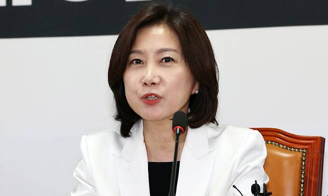 개혁신당 허은아 대표가 20일 서울 여의도 국회에서 열린 최고위원회의에서 발언하고 있다. 뉴시스