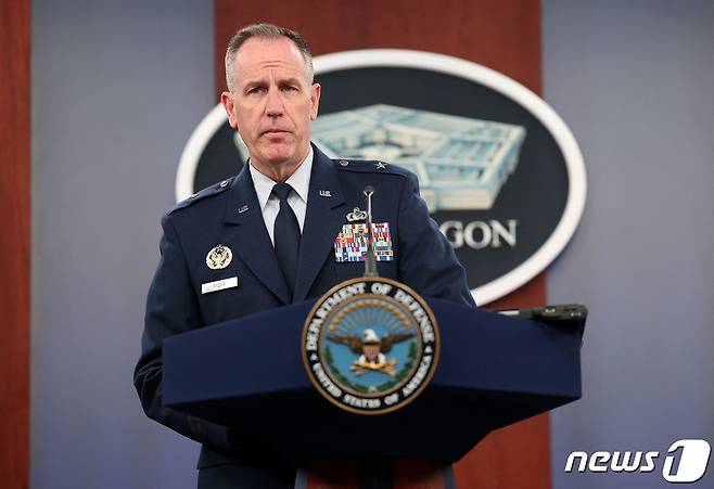 패트릭 라이더 미국 국방부 대변인이 지난해 9월 버지니아주 알링턴 펜타곤에서 기자회견을 갖는 모습<자료사진>. 2023.09.1 ⓒ AFP=뉴스1 ⓒ News1 우동명 기자