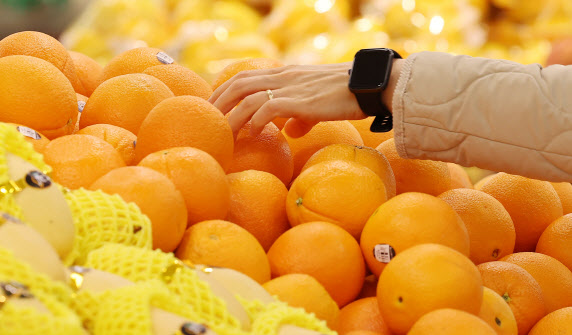 서울 시내 한 마트에서 한 시민이 오렌지를 구매하고 있다.(사진=뉴스1)