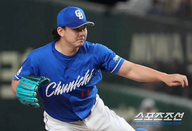 주니치 좌완투수 오가사와라. 올시즌 오가사와라가 등판할 때마다 타선이 잠잠했다. 22일 요미우리전 5회까지 43이닝 무득점이 이어졌다. 사진캡처=주니치 드래곤즈 SNS