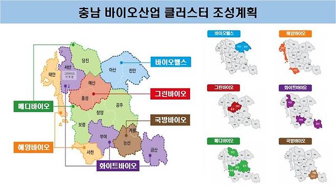 충남도의 시·군별 바이오산업 육성 종합계획