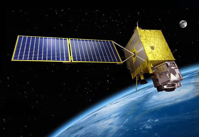 This photo is a rendering of Chollian-2A, South Korea's second geostationary meteorological satellite launched in 2018. (Korea Aerospace Research Institute)