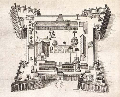 네덜란드인이 1609년 반다제도에 세운 네이라요새 조감도.