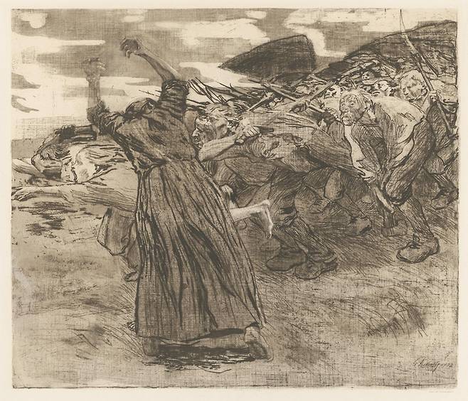 케테 콜비츠, ‘농민전쟁’ 연작 중 ‘폭발’, 1902~1903