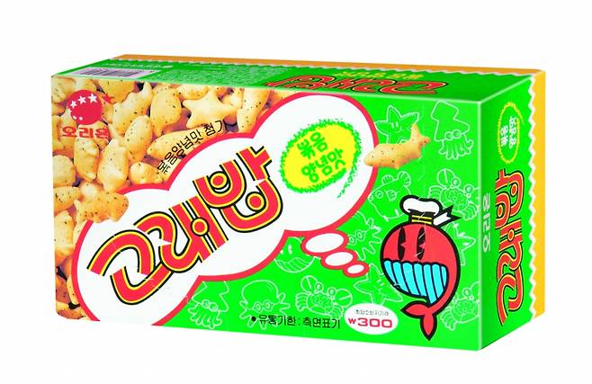 1992년 선보인 고래밥 제품./사진제공=오리온