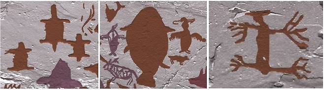 반구대 암각화에 표현된 거북이, 새, 샤먼.