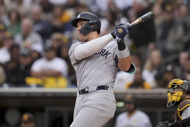 저지가 1회 투런포를 날리며 4경기 연속 아치를 그렸다. AP연합뉴스