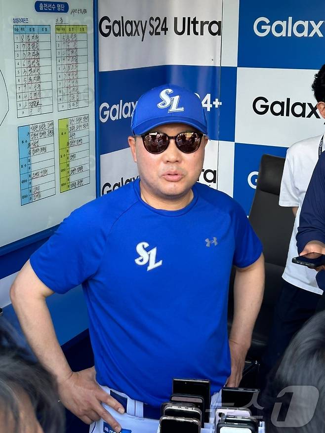 29일 대구 삼성라이온즈파크에서 취재진과 만난 삼성 박진만 감독. 2024.5.29/뉴스1 ⓒ News1 문대현 기자