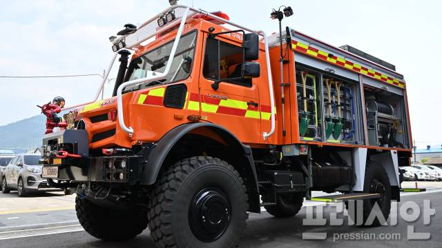 ▲구례소방서에 도입된 험지펌프차ⓒ구례소방서