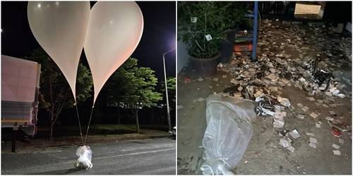 북한, '대남 오물 풍선' 살포 (서울=연합뉴스) 29일 북한이 날려 보낸 것으로 보이는 풍선 90여개가 전국 곳곳에서 발견됐다. 일부는 땅에 떨어졌고 나머지는 계속 비행 중이다. 2024.5.29 [합동참모본부 제공. 재판매 및 DB 금지] photo@yna.co.kr
