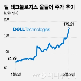 델 테크놀로지스 올들어 주가 추이/그래픽=조수아