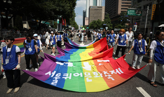 2023년 7월 서울 중구 을지로 일대에서 제24회 서울퀴어문화축제가 열리고 있다.(사진=뉴시스)