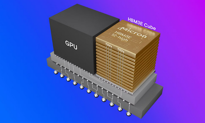 마이크론 HBM3E 12단 이미지