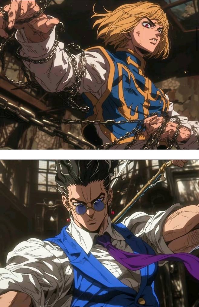 ai가 그린 죠죠스타일의 헌터x헌터 캐릭터들jpg