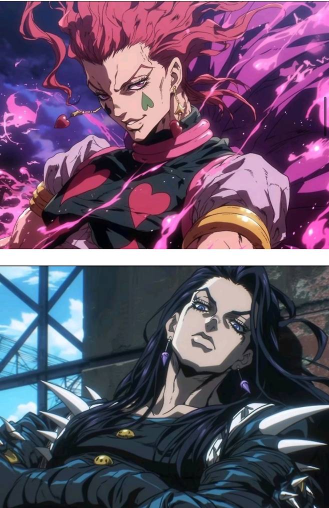 ai가 그린 죠죠스타일의 헌터x헌터 캐릭터들jpg