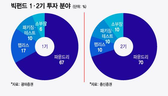 빅펀드 1, 2기 투자 분야/그래픽=윤선정