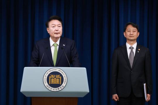 국정브리핑하는 윤석열 대통령. 연합뉴스.